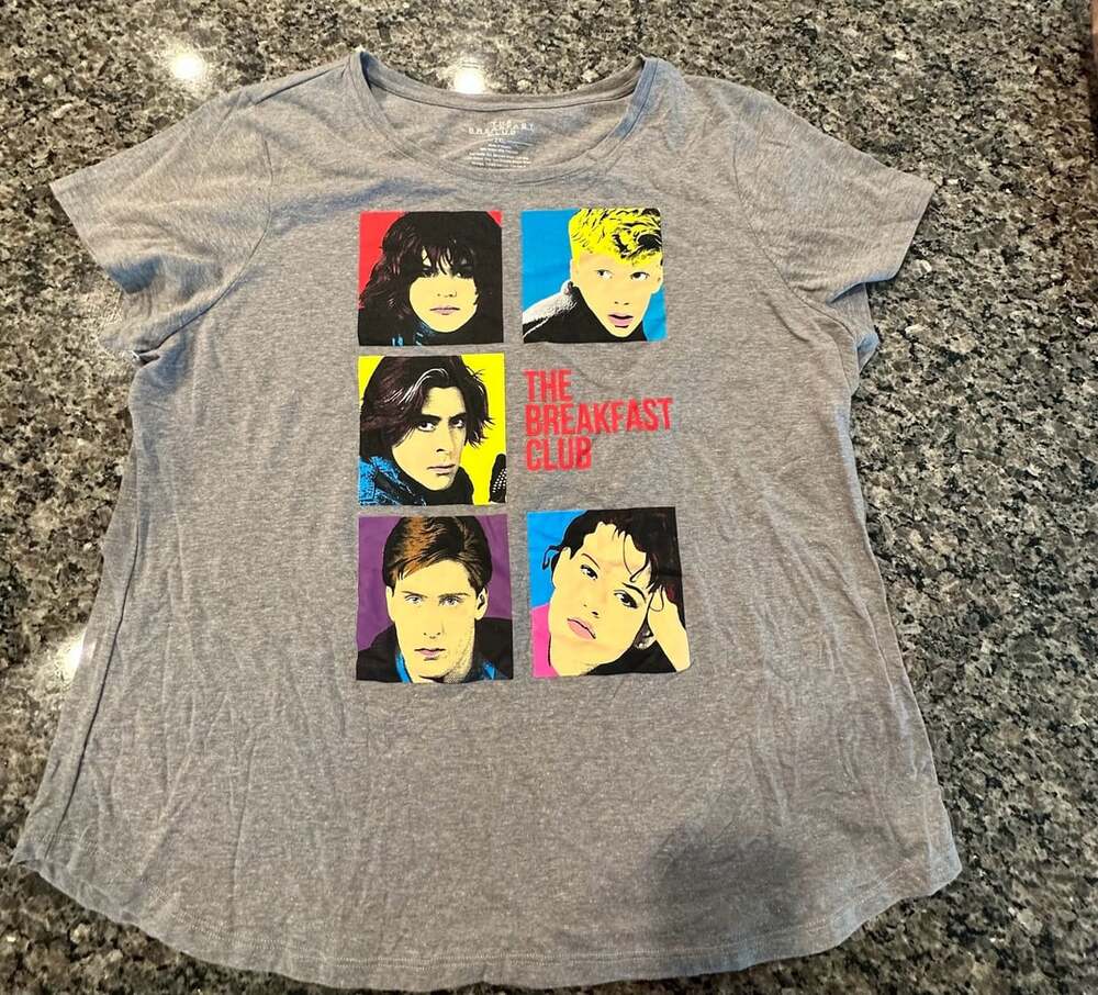 The Breakfast Club Pop Art Character Portraits Graphic T-Shirt Gray 2XL